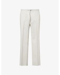 Corneliani - Bermuda Drawstring Linen And Wool Blend Trousers - Lyst