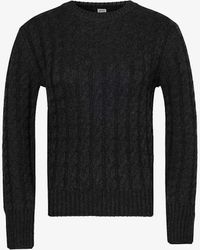 Totême - Cable-knit Round-neck Wool Knitted Jumper - Lyst