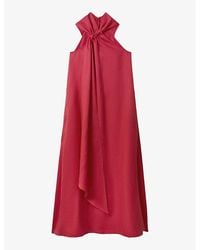 Reiss - Odell Halter-neck Relaxed-fit Stretch-woven Maxi Dress - Lyst