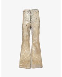 Rick Owens - Dirt Bolan Flared Straight-Leg High-Rise Cotton-Blend Trousers - Lyst