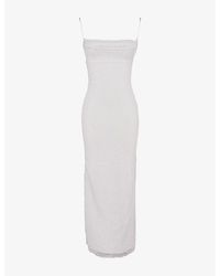 House Of Cb - Calla Pearl-Embellished Woven Maxi Dress - Lyst