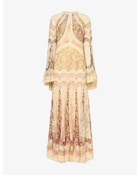 Zimmermann - Valiant Panelled Silk Gown - Lyst