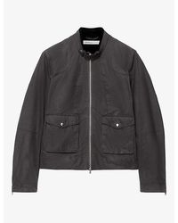 AllSaints - Kirk Regular-Fit Waxed-Cotton Racer Jacket - Lyst
