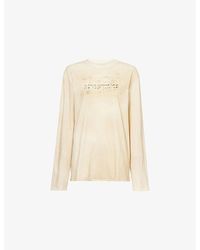 Acne Studios - Logo-Print Long-Sleeve Relaxed Cotton-Jersey T-Shirt - Lyst