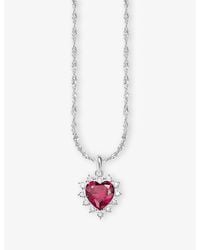 Thomas Sabo - True Romance Heart Sterling- Lab-Grown Ruby And Cubic Zirconia Necklace - Lyst