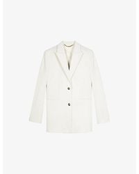 The Kooples - Notch-Collar Single-Breasted Tailored Cotton Suit Jacket - Lyst