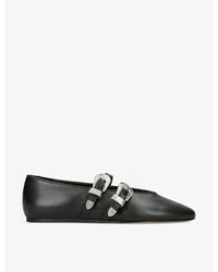 Le Monde Beryl - Claudia Double-Strap Leather Flats - Lyst