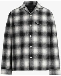AllSaints - Fortunado Graphic-embroidered Checked Recycled Polyester-blend Shirt - Lyst