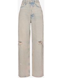 Samsøe & Samsøe - Shelly Faded-wash Wide-leg Recycled Denim-blend Jeans - Lyst