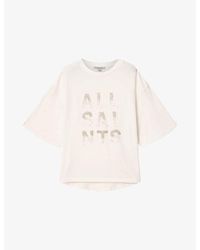 AllSaints - Stacks Amelie Logo-Embellished Cotton T-Shirt - Lyst