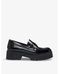 HUGO - Stacked-Logo Chunky Faux Leather Loafers - Lyst