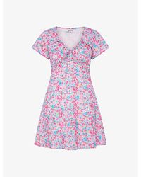 OMNES - Dotty Floral-print Cotton And Linen-blend Mini Dress - Lyst