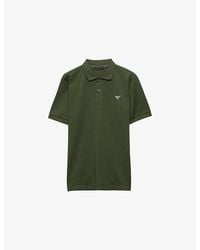 Prada - Triangle-Logo Cotton-Piqué Polo Shirt - Lyst