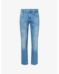7 For All Mankind - Slimmy Tapered-Leg Stretch-Denim Jeans - Lyst