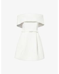 Nadine Merabi - Harper Off-Shoulder Woven Mini Dress - Lyst