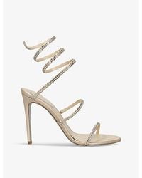Rene Caovilla - Cleo Ii 105 Crystal-Embellished Leather Heeled Sandals - Lyst