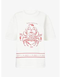 Ara - Brand-Print Relaxed-Fit Cotton T-Shirt - Lyst