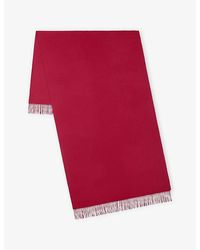 Mulberry - Solid Logo-Embroidered Merino-Wool Scarf - Lyst