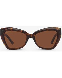 Balenciaga - Bb0271s Cat-eye Tortoiseshell Acetate Sunglasses - Lyst