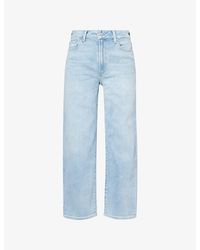 PAIGE - Stevie Crop High-Rise Cotton Denim Jeans - Lyst