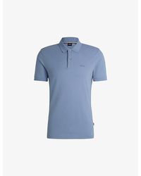 BOSS - Logo-Embroidered Brand-Tab Regular-Fit Cotton-Piqué Polo Shirt - Lyst