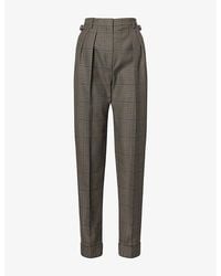 Mugler - Houndstooth-Check Tailored Wool Trousers - Lyst