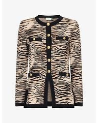 RIXO London - Raylene Printed Knitted Cardigan - Lyst