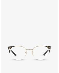 BVLGARI - Bv2243 Cat-eye Steel Glasses - Lyst