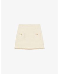 Sandro - Tweed Bead-embellished Cotton-blend Mini Skirt - Lyst