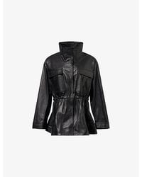 RÓHE Frames - Funnel-Neck Sculptural Leather Jacket - Lyst
