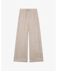 Reiss - Riley Wide-Leg Linen Trousers - Lyst