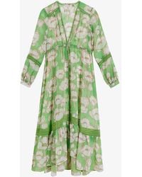 Ted Baker - Elisiia Floral-print Woven Maxi Dress X - Lyst