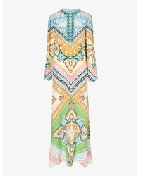 Mary Katrantzou - Cornicing Collins Abstract-pattern Silk Maxi Dress - Lyst