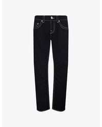 True Religion - Ricky Big T Buddha Embroidered Straight-Leg Denim Jeans - Lyst