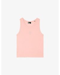 The Kooples - Sleeveless Logo-Embroidered Cotton T-Shirt - Lyst