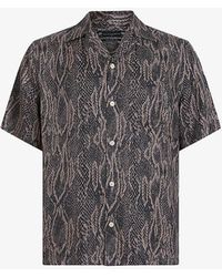 AllSaints - Boomslang Snake-print Relaxed-fit Woven Shirt - Lyst