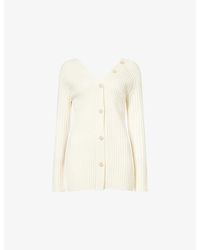 Theory - Open-Back Buttoned Merino Wool Cardigan - Lyst