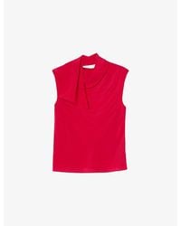 Whistles - Cowl-Neck Sleeveless Silk Top - Lyst