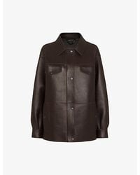 Whistles - Oversized-Fit Bonded Leather Jacket - Lyst