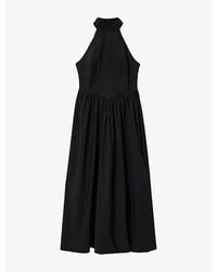 AllSaints - Arora Halter-Neck Stretch Cotton-Blend Midi Dress - Lyst