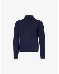 Emporio Armani - Stand-collar Knitted Wool And Cashmere-blend Jumper - Lyst