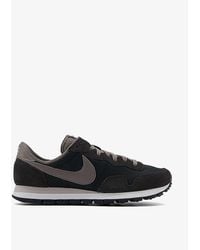 Nike Air Pegasus 83 Low-top Suede And Woven Trainers - Black