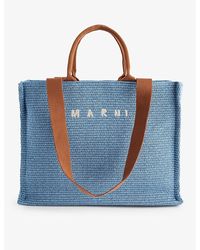 Marni - Logo-pattern Large Cotton-blend Tote Bag - Lyst