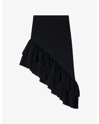Sandro - Asymmetrical Knit Midi Skirt - Lyst