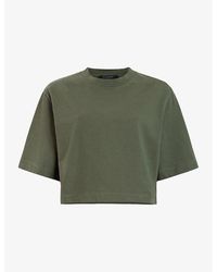 AllSaints - Lottie Oversized Cropped Organic-cotton T-shirt - Lyst