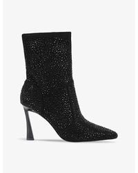 KG by Kurt Geiger - Sweetie Crystal-Embellished Faux-Leather Ankle Boots - Lyst