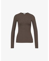 Agolde - Delphi Long-sleeved Cotton-blend Jersey T-shirt - Lyst