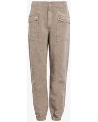 AllSaints - Val Patch-pocket Tapered-leg Linen-blend Trousers - Lyst