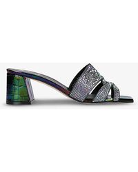 Gina - Antwerp Crystal-embellished Leather Sandals - Lyst