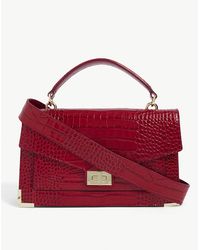 The Kooples - Iconic Emily Leather Croc-embossed Shoulder Bag - Lyst